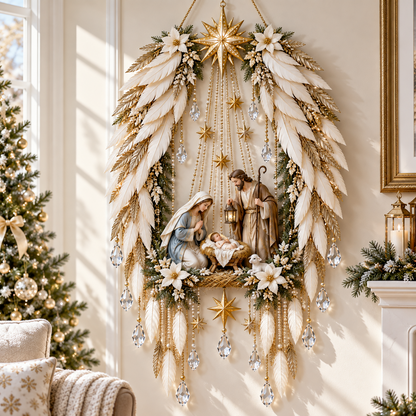 ✨ Heavenly Angel Wings Nativity Light✨ – Lighted Christmas Wall Decor  ✈️