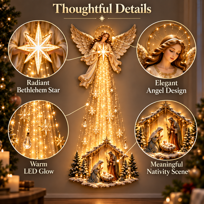 Angel Over Bethlehem– Lighted Nativity Christmas Wall Decor