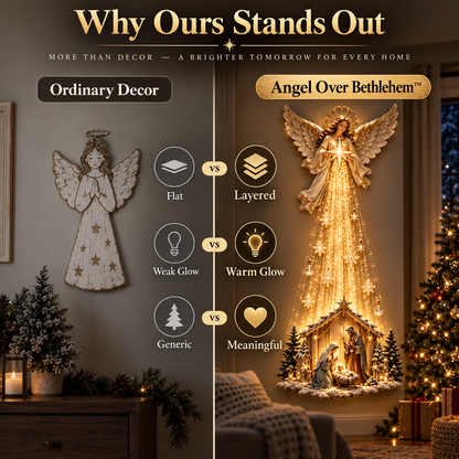 Angel Over Bethlehem– Lighted Nativity Christmas Wall Decor