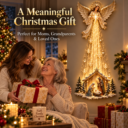 Angel Over Bethlehem– Lighted Nativity Christmas Wall Decor