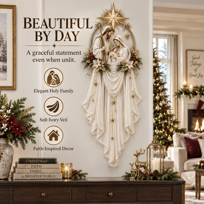 ✝️ Last Day 49% OFF✨Holy Family Star Veil Cascade™ – Lighted Nativity Christmas Wall Decor