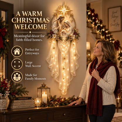 ✝️ Last Day 49% OFF✨Holy Family Star Veil Cascade™ – Lighted Nativity Christmas Wall Decor