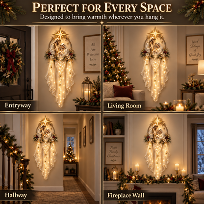 ✝️ Last Day 49% OFF✨Holy Family Star Veil Cascade™ – Lighted Nativity Christmas Wall Decor