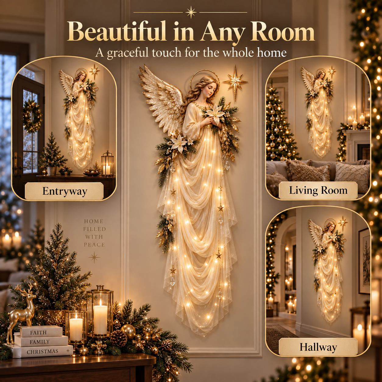 Angel wall decoration for entryway living room and hallway