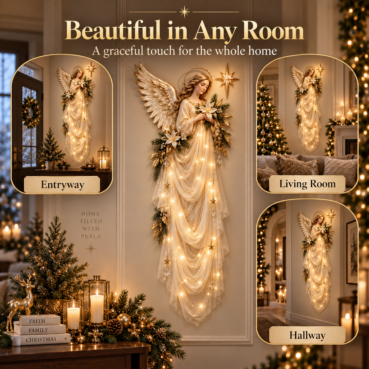 👼Last Day 49% OFF✨ Angel of Peace Light Cascade™ — Bring a Heavenly Glow Home