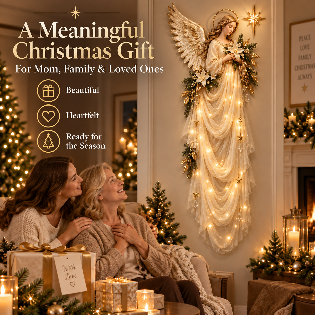 Angel of Peace Light Cascade meaningful Christmas gift for family and loved ones