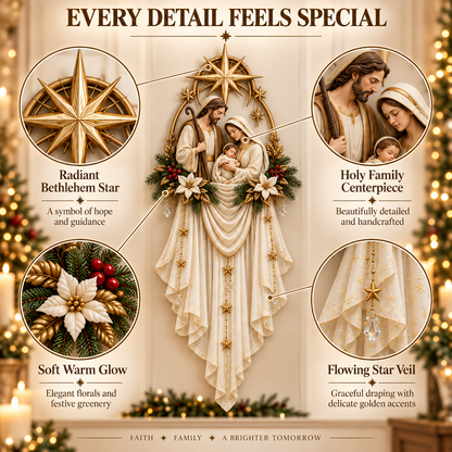 ✝️ Last Day 49% OFF✨Holy Family Star Veil Cascade™ – Lighted Nativity Christmas Wall Decor