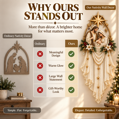✝️ Last Day 49% OFF✨Holy Family Star Veil Cascade™ – Lighted Nativity Christmas Wall Decor