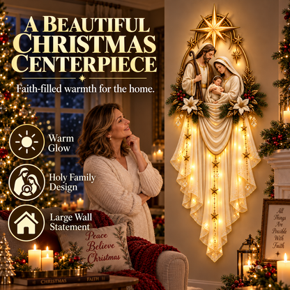 ✝️ Last Day 49% OFF✨Holy Family Star Veil Cascade™ – Lighted Nativity Christmas Wall Decor