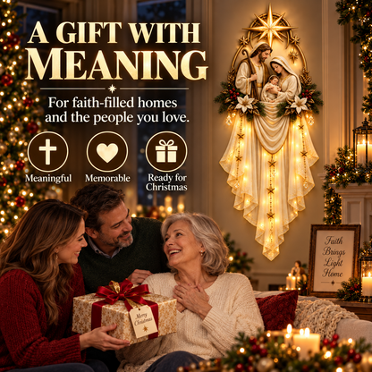 ✝️ Last Day 49% OFF✨Holy Family Star Veil Cascade™ – Lighted Nativity Christmas Wall Decor