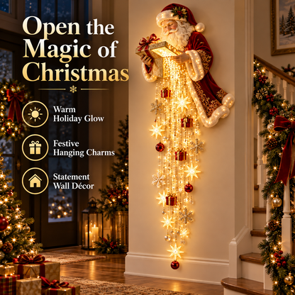 🎅 Santa’s Magical Gift Starfall Cascade™ | Lighted Christmas Wall Decor