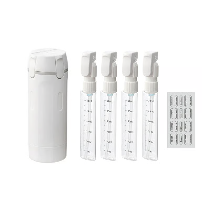 4-in-1 auslaufsicheres, drehbares Reisedispenser-Set