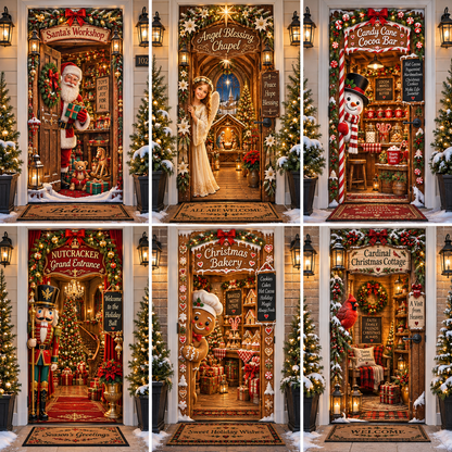 🎅Christmas Magic Door Portal™ – Life-Size Holiday Door Cover✈️