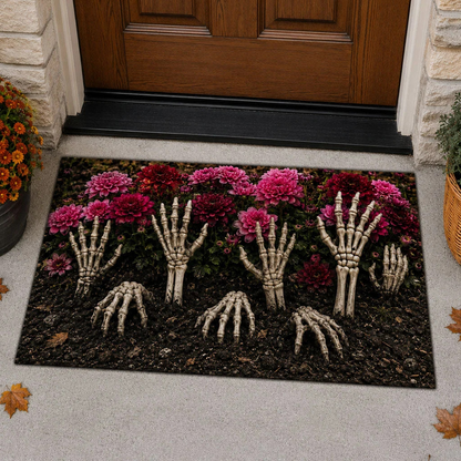 💀 LAST DAY 50% OFF –Haunted Grave Trap™ – Creepy 3D Illusion Halloween Doormat 🎃