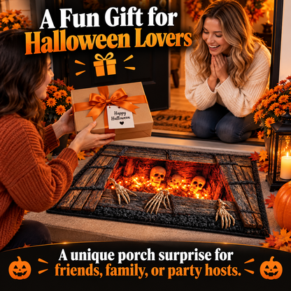 💀 LAST DAY 50% OFF –Haunted Grave Trap™ – Creepy 3D Illusion Halloween Doormat 🎃