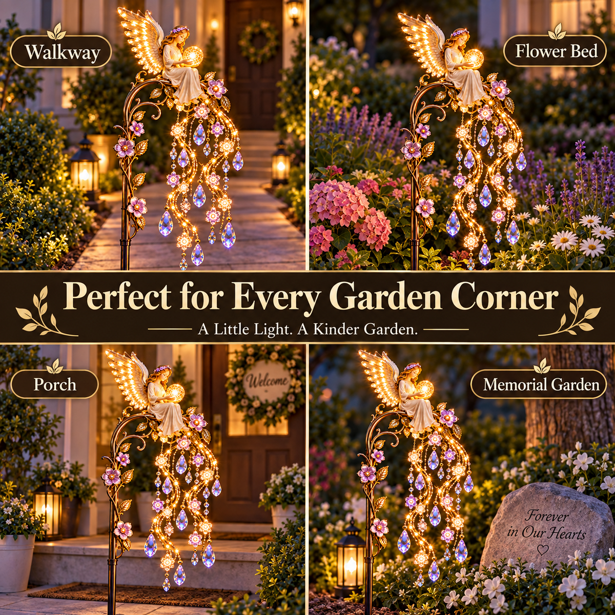 🪽 Angel Wings Garden Glow™ – Memorial Solar Garden Light