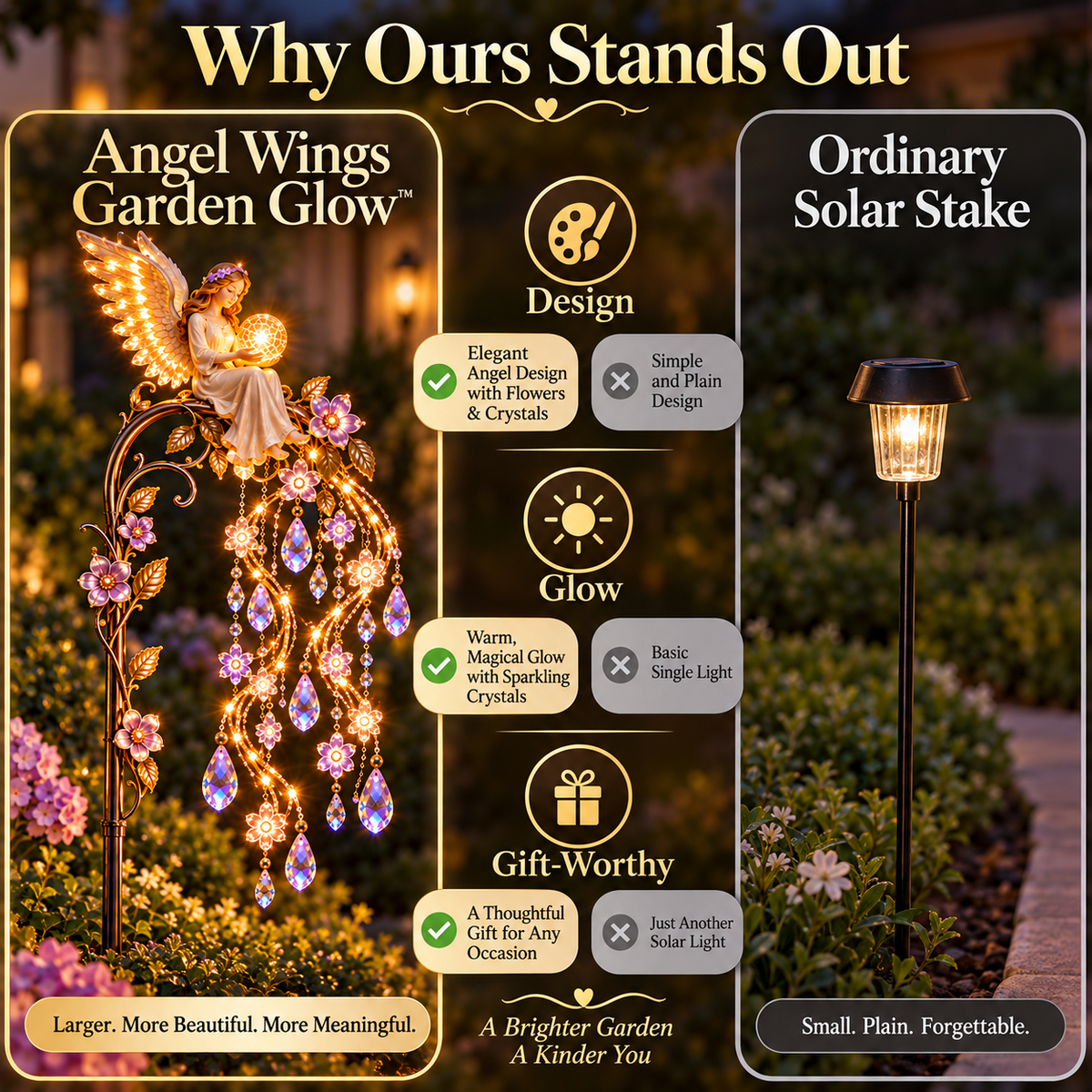 🪽 Angel Wings Garden Glow™ – Memorial Solar Garden Light