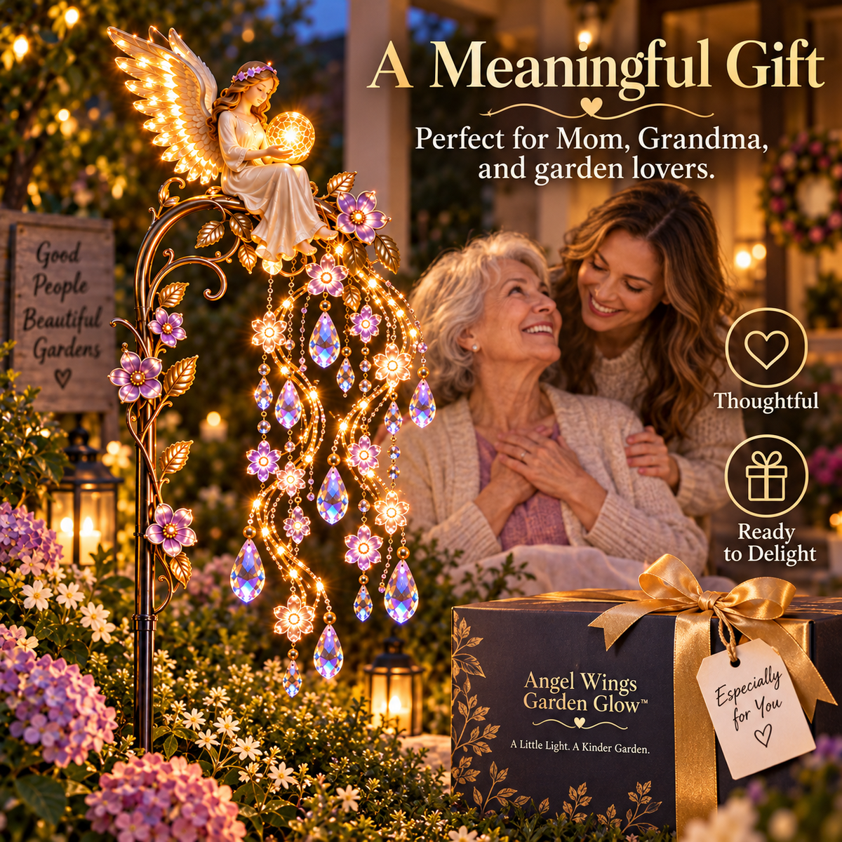 🪽 Angel Wings Garden Glow™ – Memorial Solar Garden Light