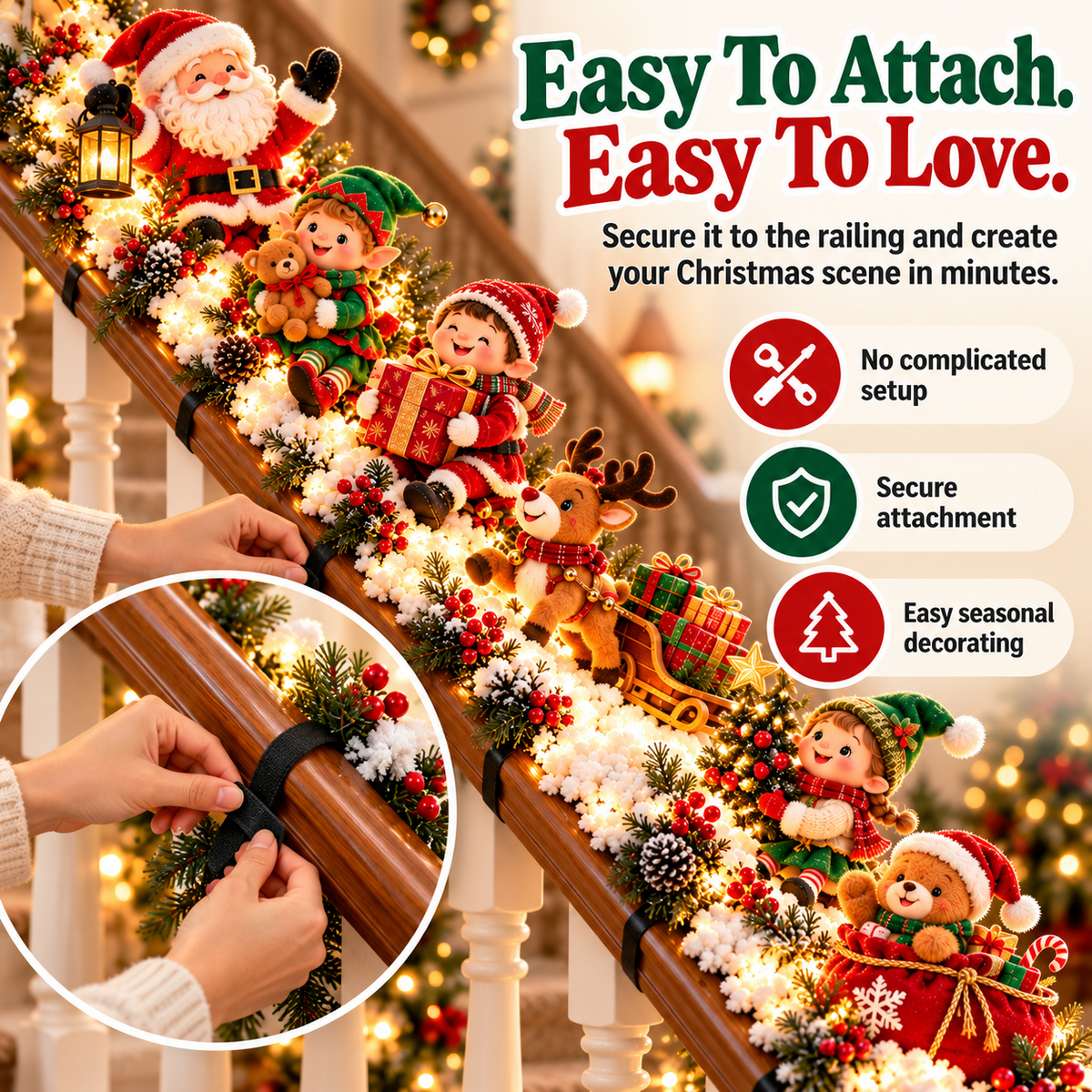 Santa Staircase Workshop easy stair railing attachment
