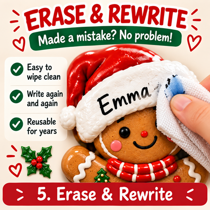 🎄 Personalized Gingerbread Family Fridge Magnet™ – Writeable Christmas Keepsake ❤️