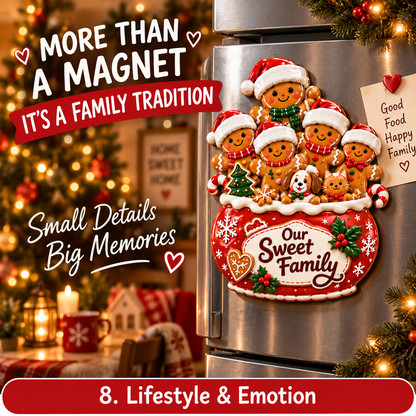 🎄 Personalized Gingerbread Family Fridge Magnet™ – Writeable Christmas Keepsake ❤️