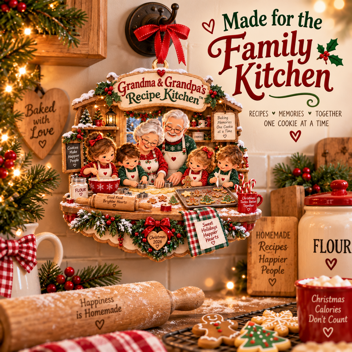 🎄 Grandma & Grandpa’s Recipe Kitchen™ – Christmas Family Baking Keepsake ❤️