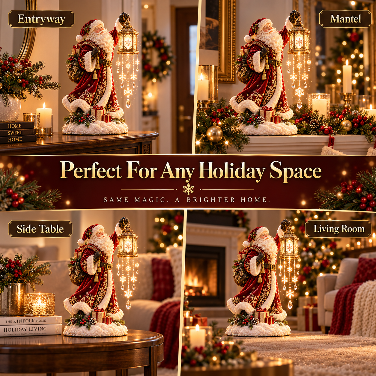 Santa Magic Lantern Snowfall multiple home display locations