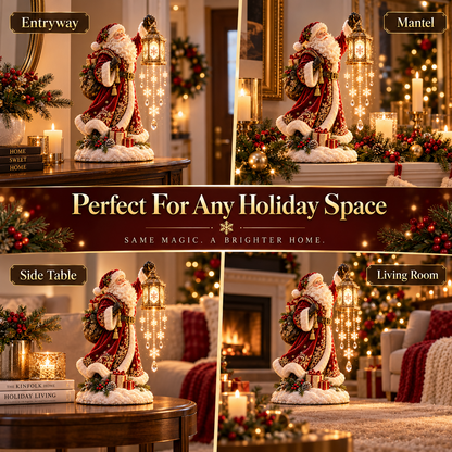 🎅 Santa’s Magic Lantern Snowfall™✨ – Lighted Christmas Tabletop Decor
