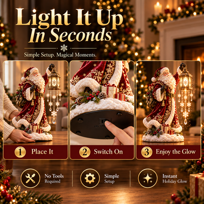 🎅 Santa’s Magic Lantern Snowfall™✨ – Lighted Christmas Tabletop Decor