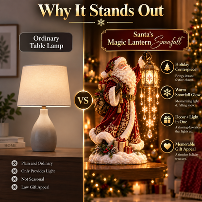 🎅 Santa’s Magic Lantern Snowfall™✨ – Lighted Christmas Tabletop Decor