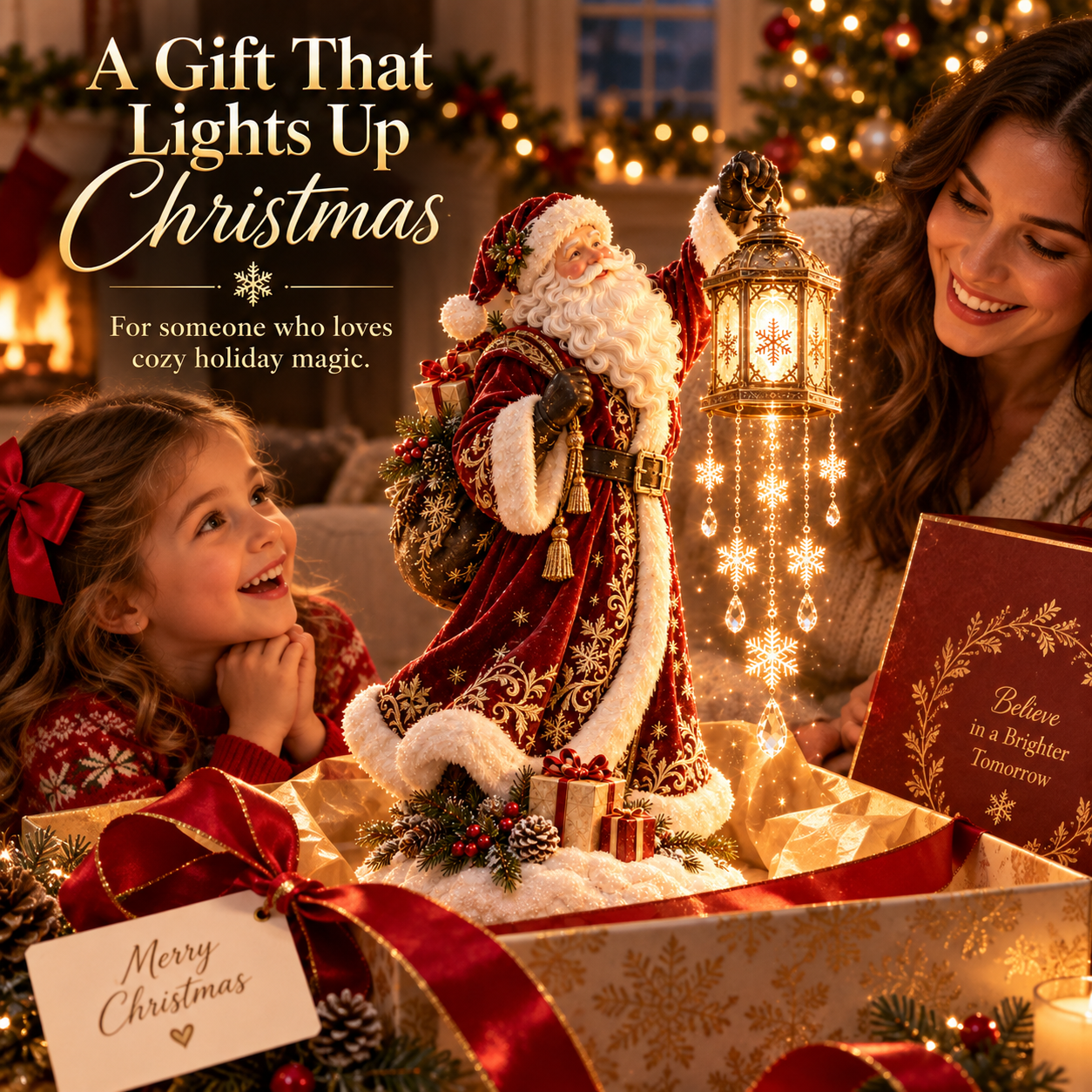 Santa Magic Lantern Snowfall Christmas gift