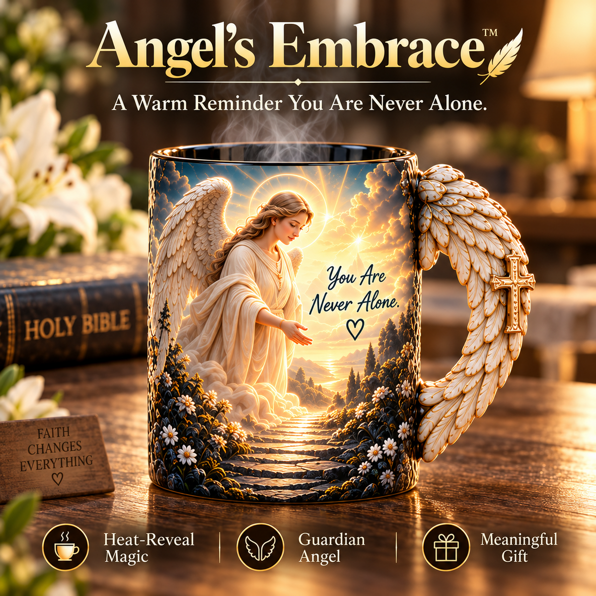 🪽 Angel’s Embrace™ ✨– Guardian Angel Heat-Reveal Mug | You Are Never Alone