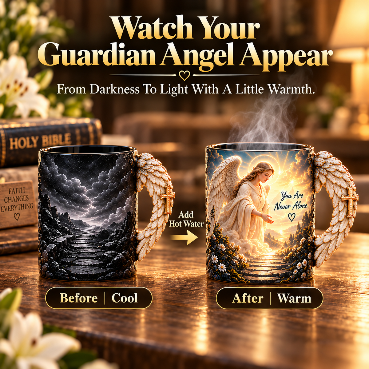 🪽 Angel’s Embrace™ ✨– Guardian Angel Heat-Reveal Mug | You Are Never Alone