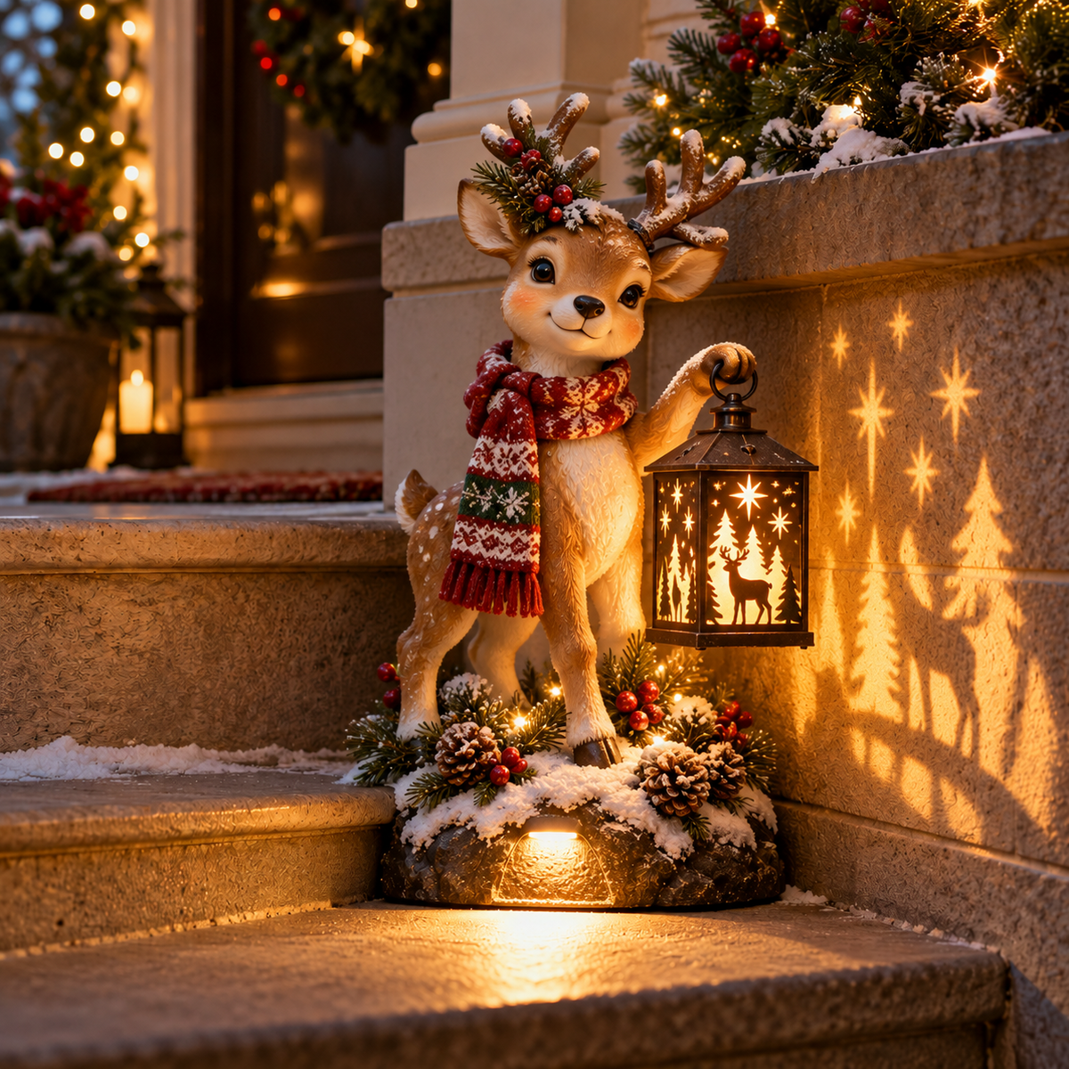 ⛄✨ Last Day 49% Snowman Nativity Glow™ – Solar Christmas Step Light with Holy Family Projection
