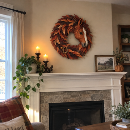 🐴🤎Rustic Horse Head Wreath – Western Farmhouse Wall & Door Decor