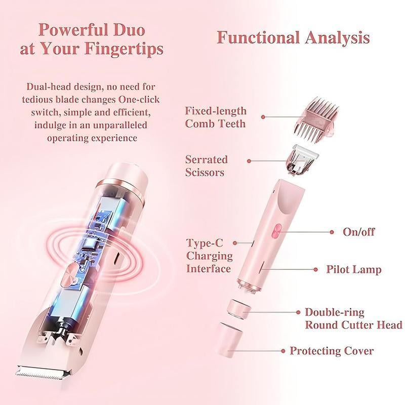🎀Mother'S Day Gift, 2 in 1 Electric Hair Removal Tool Trimmer for Women