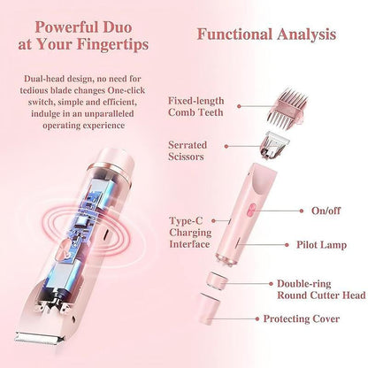 🎀Mother'S Day Gift, 2 in 1 Electric Hair Removal Tool Trimmer for Women