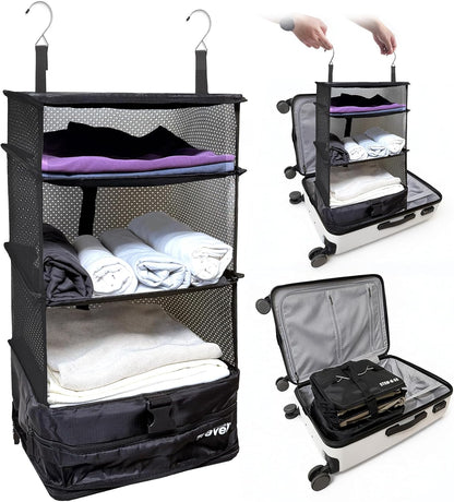 Packing Organizer for Luggage, Portable Hanging Travel Shelves