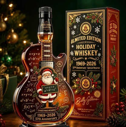⏳ Last Day 49% OFF – 🎸57th Anniversary Christmas Guitar Whiskey Decanter | Limited Edition 1969–2026 Winter Reserve Design With 3D Guitar Shape, Amber Glow Finish & Festive Holiday Artwork 🥃✨