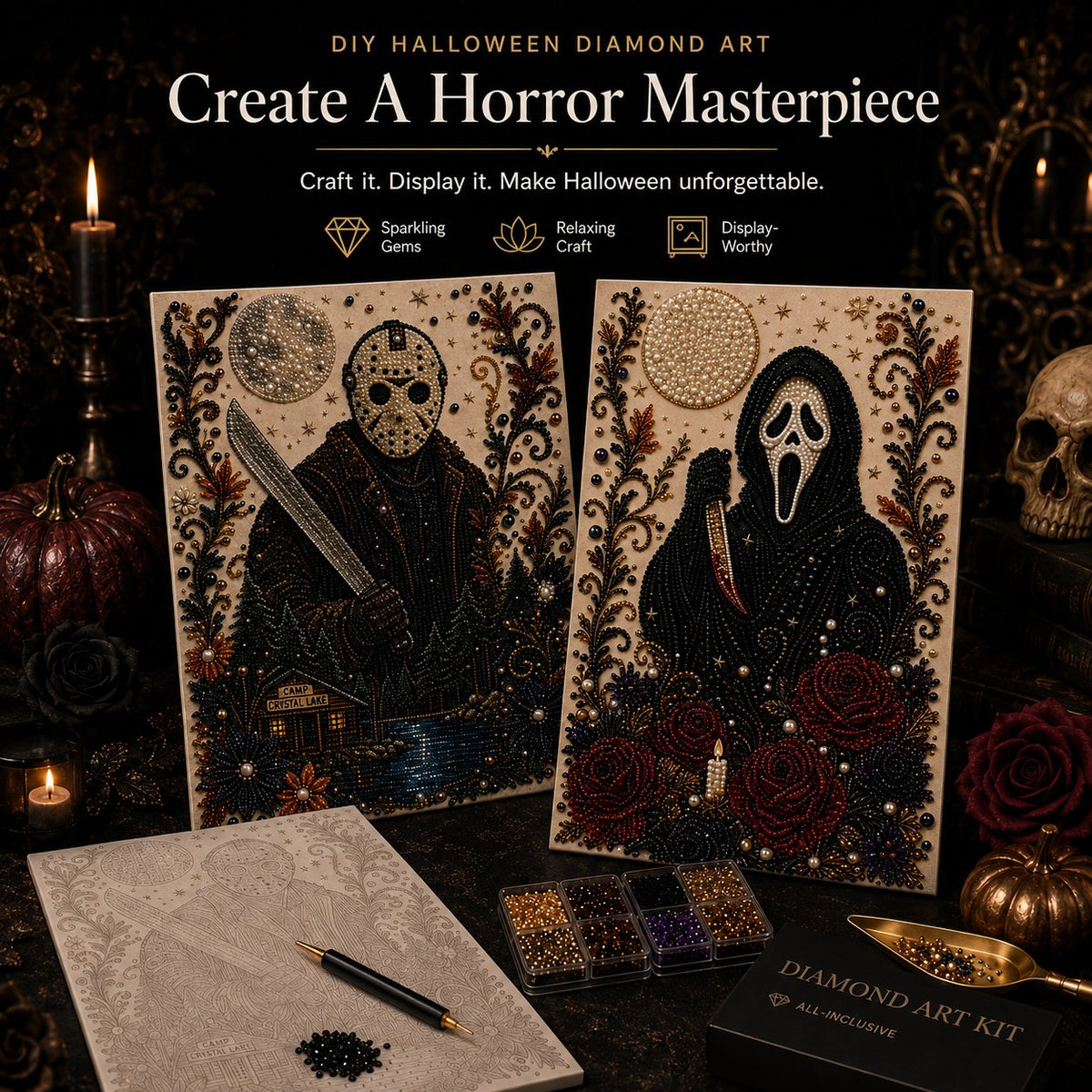 🖤 DIY Horror Diamond Art Kit