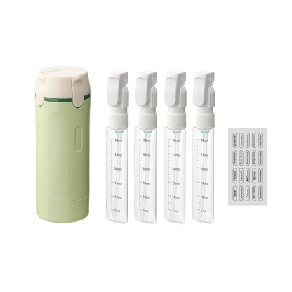 4-in-1 auslaufsicheres, drehbares Reisedispenser-Set