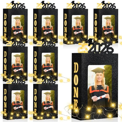 🔥Last Day 49% OFF - 4/8Pcs Graduation Centerpieces for Class of 2026 Fit 4x6in Photo | Fillable Picture Box