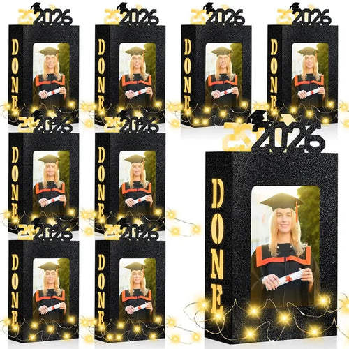 🔥Last Day 49% OFF - 4/8Pcs Graduation Centerpieces for Class of 2026 Fit 4x6in Photo | Fillable Picture Box