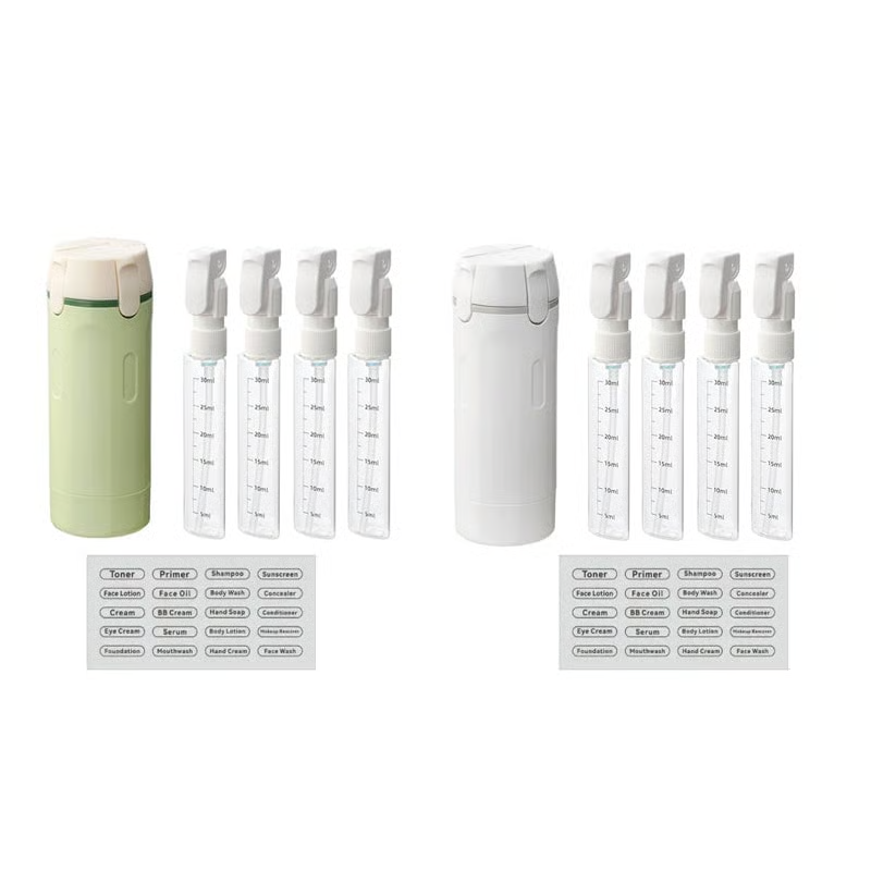 4-in-1 auslaufsicheres, drehbares Reisedispenser-Set