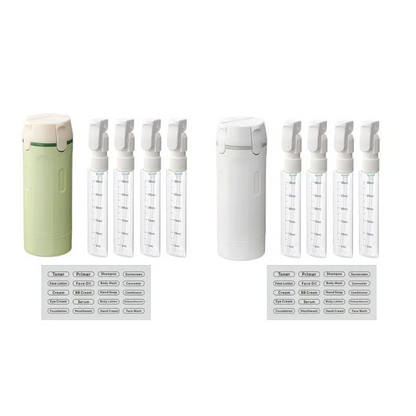 4-in-1 auslaufsicheres, drehbares Reisedispenser-Set