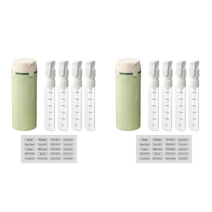 4-in-1 auslaufsicheres, drehbares Reisedispenser-Set