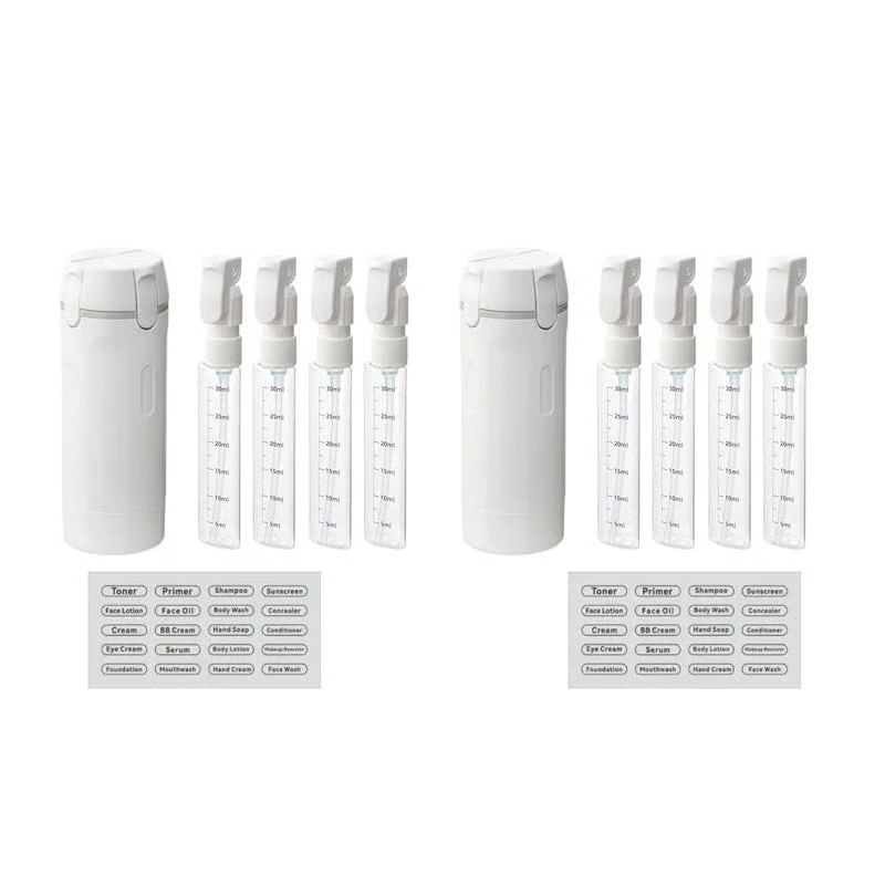 4-in-1 auslaufsicheres, drehbares Reisedispenser-Set