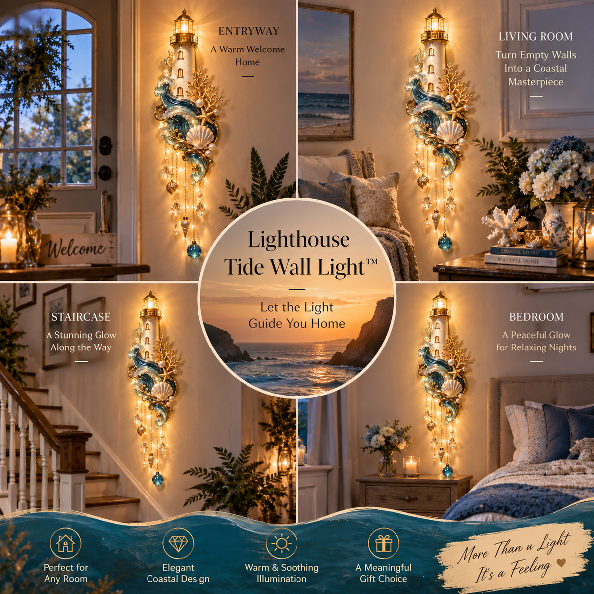 🗼🌊Last Day 49% Lighthouse Tide Wall Light™ – Lighted Coastal Wall Decor