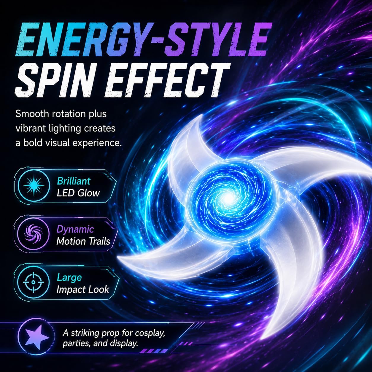 LED Rasenshuriken Fidget Spinner — Spin, Glow & Bring Your Energy to Life ⚡
