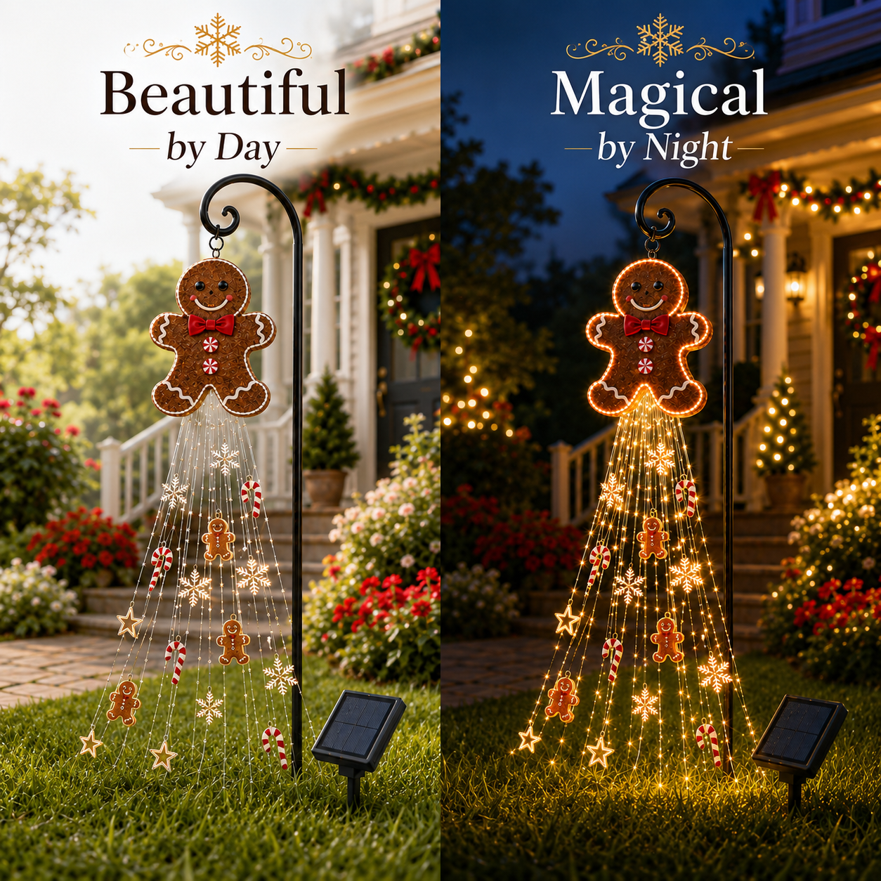 Gingerbread Starfall day and night comparison